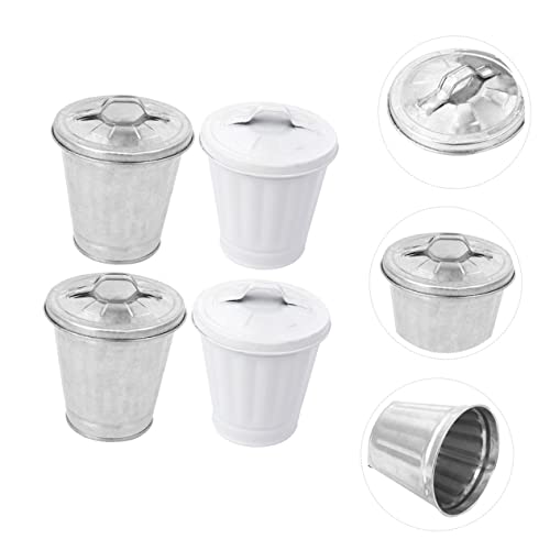 Conjunto de 4 canecas de basura con tapa para hogar y oficina miniatura 2