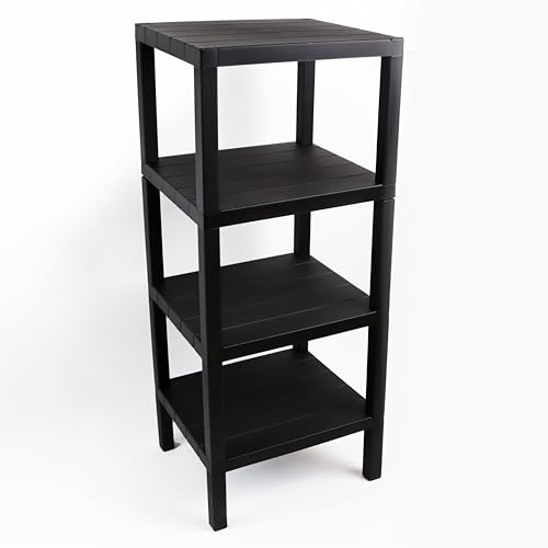 DIVCHI Beistelltisch mit 4 Ebenen, Nachttisch, Couchtisch, Aufbewahrung, Nachttisch, Büro, Wohnzimmer, Schlafzimmer, kleiner schmaler Raum, Sofatisch (schwarz) DIVCHI Beistelltisch mit 4 Ebenen, Nachttisch, Couchtisch, Aufbewahrung, Nachttisch, Büro, Wohnzimmer, Schlafzimmer, kleiner schmaler Raum, Sofatisch (schwarz)