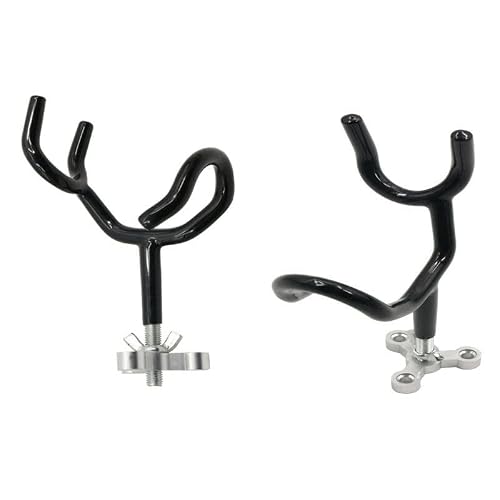 Jt-Hlm 2Pcs Boat Fishing Pole Holders Steel 20 Degree Pvc Coated Steel Wire Fishing Pole Holders Angle Rod Holders With Mounting Base, Black+Silver #TOP1