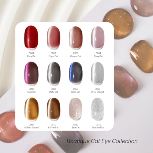 NAILOG Pink Cat Eye Gel Nail Polish 12ml miniatura 6