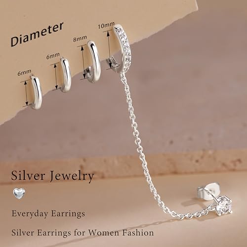 Image of Small Gold Huggie Hoop Earrings Set for Women Men Hypoallergenic 14K Plated Stack Cartilage Earrings, Sterling Silver Multiple Piercing Lightweight Mini Thin Cute Dainty Trendy Jewelry Gifts for Women