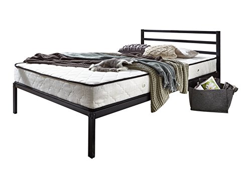 Atlantic Home Collection Bett SUNNY mit Lattenrost, 200 x 140 x 85 cm, Metall, Schwarz