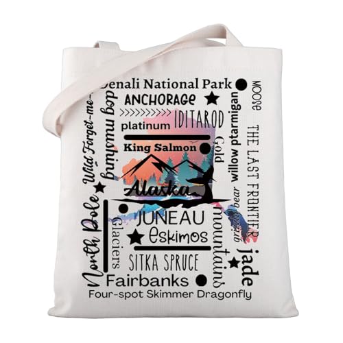 Bolso Tote de Viaje Alaska con Mapa del Estado miniatura 1