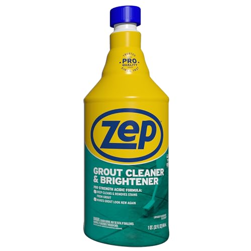 Image of Zep Grout Cleaner and Brightener - 32 Ounce (1 Bottle) - ZU104632 - Deep Cleaning Formula Removes Old Stains From Grout (Pack of 12)