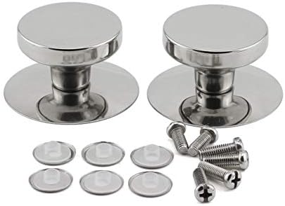 PZRT 2-Pack Replacement Pot Grip Knob Lid Cover Knobs - Kitchen Universal Pot Lid Handle, with Three Length Mounting Screws and Silicone Washer