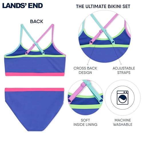 Image of Lands' End Girls' Swim UPF 50+ Adjustable Strap Bikini Set