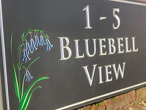 Honed Slate House Sign