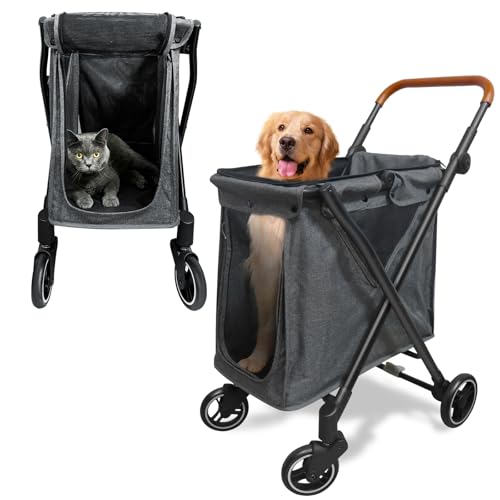 Cochecito plegable para mascotas ideal para pasear con perros y gatos cómodamente