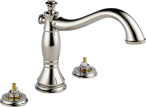 Delta T2797-PNLHP Cassidy 3-Hole Roman Bathtub Faucet Trim without Handles, Polished Nickel