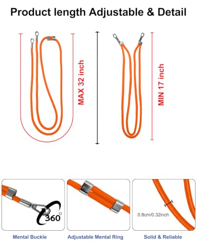Image of Magnetic for iPhone 16 Pro Case with Crossbody Phone Strap,Orange