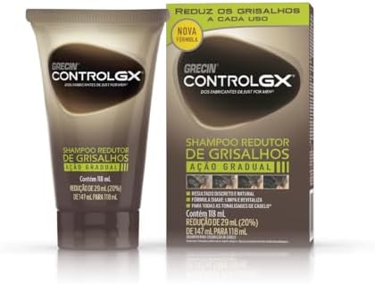 Grecin Control GX Shampoo, Redutor de Grisalhos, Ação Gradual, Aparência N...