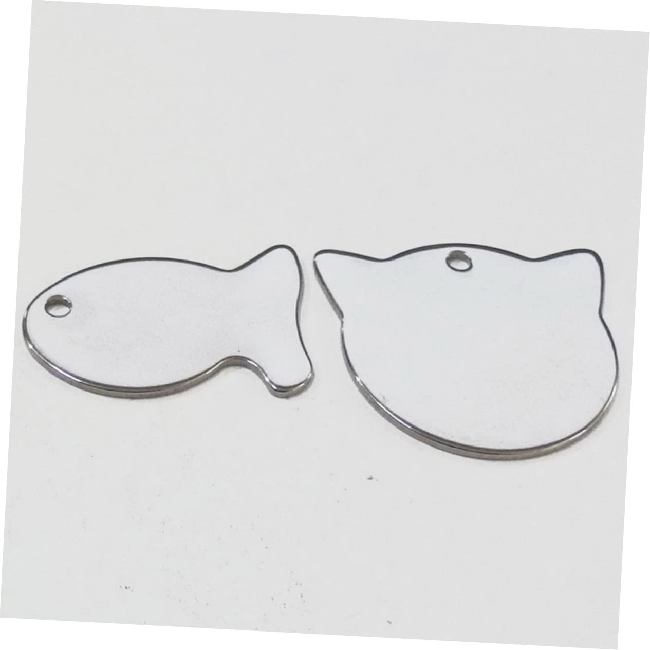 Happyyami 50stücke Edelstahl Haustieranhänger Leerer Id Tag Für Hunde Robuste Kette Gravur Zubehör Für Welpen Korrosionsbeständig Und Leicht Silber Gemischte Stile
