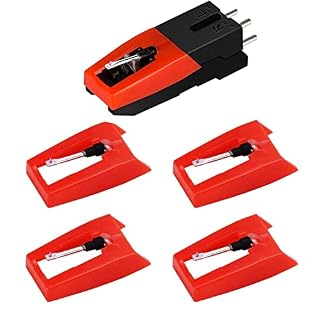 Record Player Needle, 1 PC Record Player Cartridge with 4 PCS Diamond Stylus Replacement for Crosley, ION, LP, Phonograph - Les Beatles, Paul McCartney, John Lennon, RIngo Starr, George Harrison