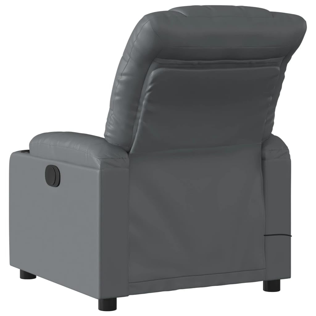 Sillón de masaje eléctrico con 6 puntos de vibración, piel sintética, 75,5 x 93 x 99,5 cm, sillón relax con motor eléctrico para respaldo y reposapiés, bolsillo lateral, estructura estable