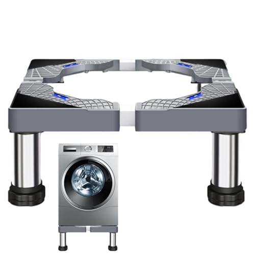 Pedestal para lavadora: soporte para refrigerador, estantes para lavadora | Pedestales para secadora de acero inoxidable, elevador para lavadora de alta resistencia con 4 pies fuertes, pedestal para l