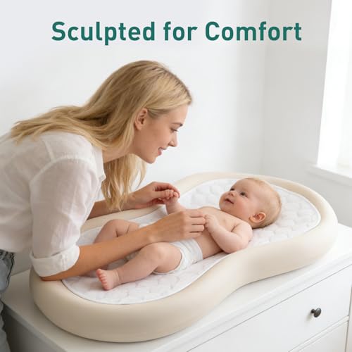 Organic Quilted Thicker Baby Changing Pad Liners 3 Pack Waterproof, Soft & Warm On Baby's Back, Absorbent, Non-Slip, Machine Washable Reusable Diaper Change Mats Liners Fits Peanut Changing Table Pads by Knirose - Image 2