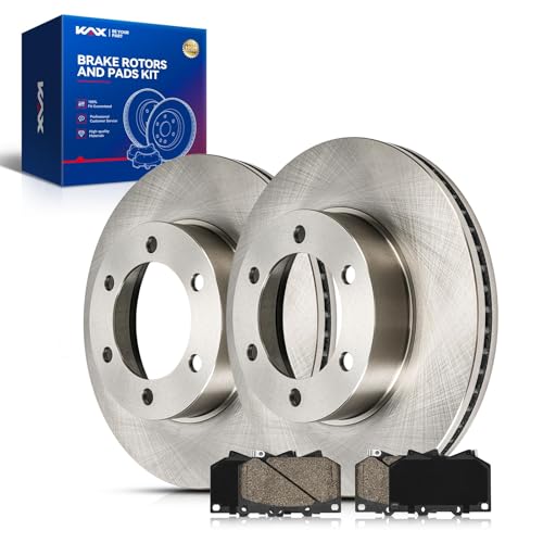Image of KAX Front Brake Kit, OE Brake Rotors and Ceramic Brake Pads | Fits Toyota Tundra 2000 2001 2002 2003, Toyota Sequoia 2001 2002 2003, Automotive Replacement Brake Kit