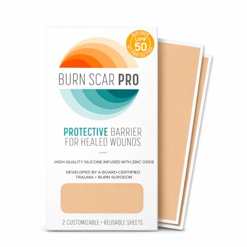 Burn Scar Pro Silicone Scar Sheets with UV Protection (2 Sheets)