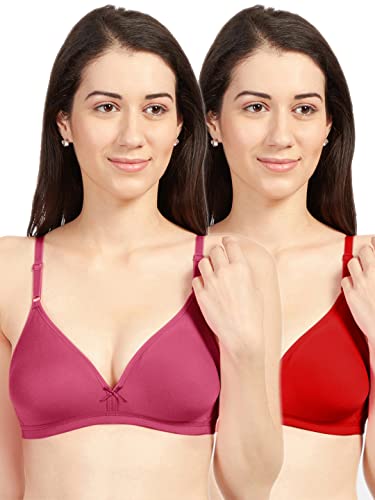 Image of SONARI Omania Womens Non-Padded Cotton Polyester Bras - Solid, Non-Wired, Medium Coverage, Hand Washable (Pack of 2)