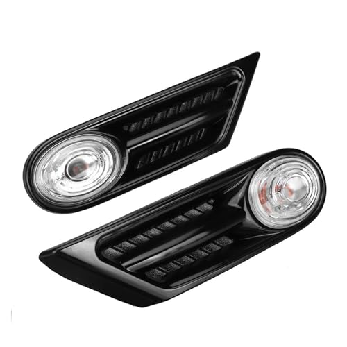 Mirror Indicator LED Side Marker Light Turn Signal Blinker Lamp Side Repeater Lights For Cooper R56 R57 R58 R59 2007-2013 09102166-1670009 (Color : Clear)
