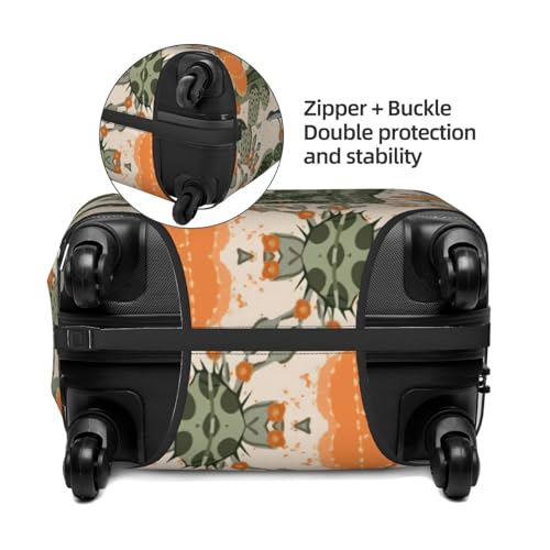 Green Cactus Print Luggage Suitcase Cover Protector Luggage Washable Covers With Concealed Zipper4