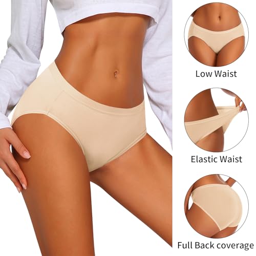 Image of Eiggam Women's Cotton Bikini Panties,High-Cut Full Coverage Stretch Cool Underwear for Women