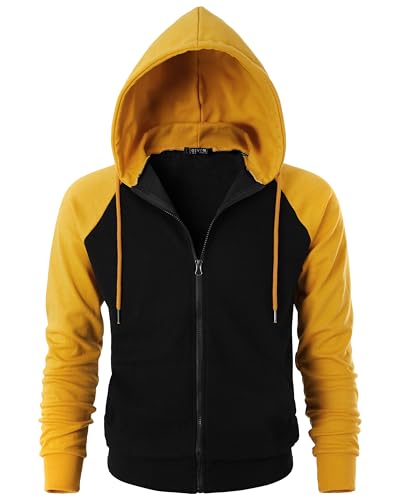 GIVON Men's Zip Up Hoodie Lightweight Baseball Raglan Hooded Sweatshirt2