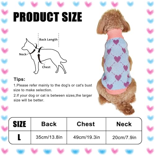 Hundepullover, Hund Rollkragenpullover Strickpullover, Winter Warmer H-undepullover, Hun-depullover Kleine Hunde, Weihnachten Hund Pullover, Haustier Pullover Rollkragen, für Kleine Hunde und Katzen