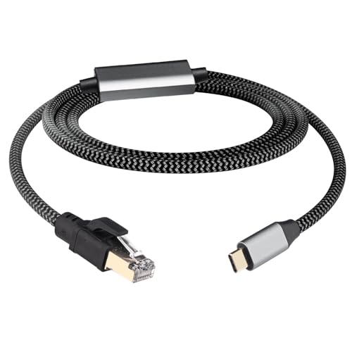 Leehitech USB C to Ethernet Cable 3.3 FT, Gigabit Driver-Free RJ45 to Type-C, Thunderbolt 3/4/5 & USB4 Compatible, Nylon Braided, Directly Connected for MacBook, iPad, iPhone 15, Galaxy S24+