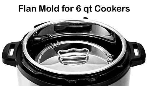 EasyShopForEveryone Molde de flanel/pudim de aço inoxidável – Compatível com panela instantânea de 6