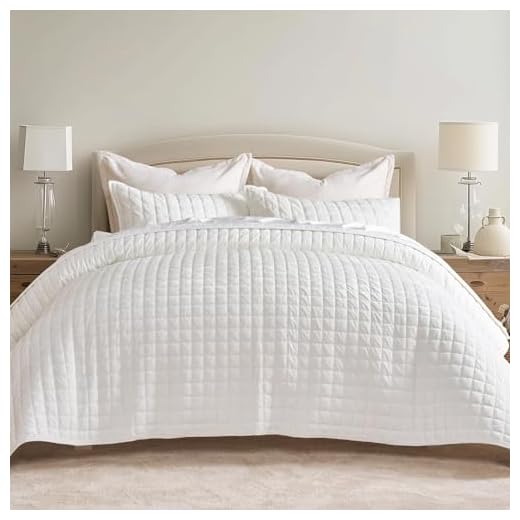 RECYCO Luxury Velvet Quilt Set King Size Bedding Sets, Ultra Soft Velvet Comforter Set, Lightweight Channel Box Stitch Oversized Bedspread Coverlet for All Season, with 2 Shams, Bright White