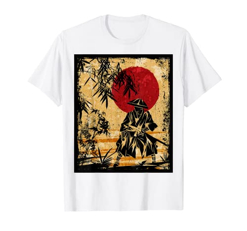 Samurai arte giapponese vintage combattente retrò Maglietta