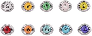 I3C Anime Cosplay Rings Set, Ninja Uchiha Itachi Sasuke Ring, Ninja Props in Box 10pcs Closed Ring