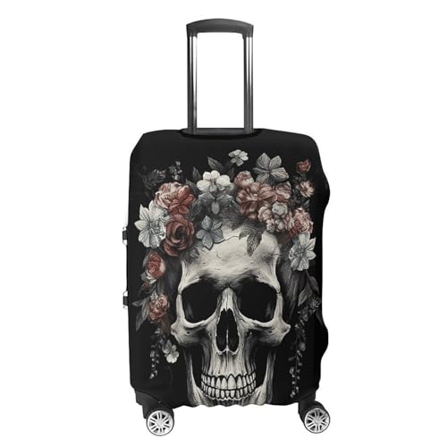 Carry on Luggage Cover Skull in Darkness Suitcase Covers for Luggages Tsa Approved Travel Luggage Sleeve Protector Elastic Suitcase Protector Anti-Scratch Washable Fits 19-30 Inch Case -L4