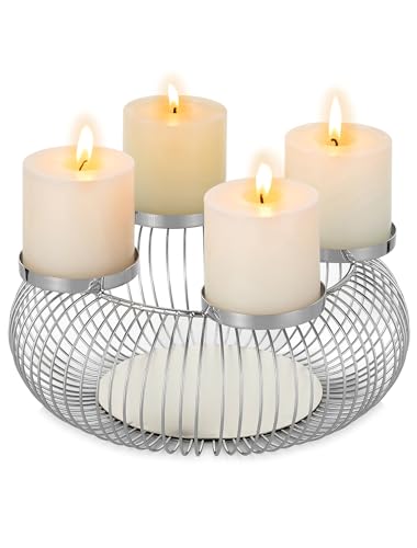 Romadedi Adventskranz Modern Metall Advent: adventskerzenhalter Silber...
