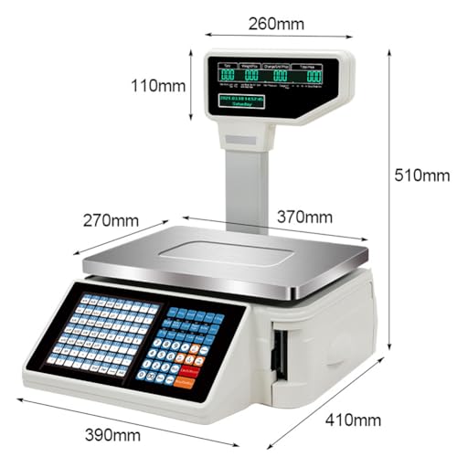 Báscula digital comercial con impresora y pantalla doble miniatura 5