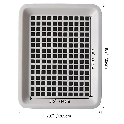 Kleintier Katzentoilette mit Rost - Dreieckiger Toilettentrainer für Kaninchen, Ratten, Meerschweinchen - Mesh Design Haustier Töpfchen