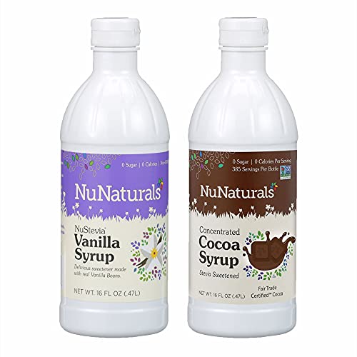 Nunaturals All Natural Chocolate Syrup & Vanilla Syrup together in one convenient Bundle