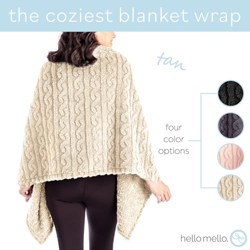 Hello Mello The Coziest Blanket Wrap Plush Poncho4