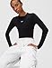 Nike Women's Sportswear Chill Knit Slim Long-Sleeve Cropped Top, Black/White, Medium