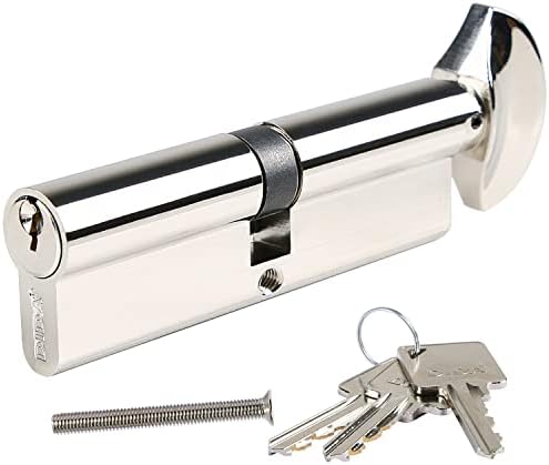 DIDA® 95mm Thumb Turn Euro Cylinder Lock 45T/50 UPVC Barrel Lock with 3 Keys Anti-Pick Anti-Bump Anti-Drill Door Barrel Lock with Key Euro Single Cylinder Lock Barrels High Security BS EN 1303:2005
