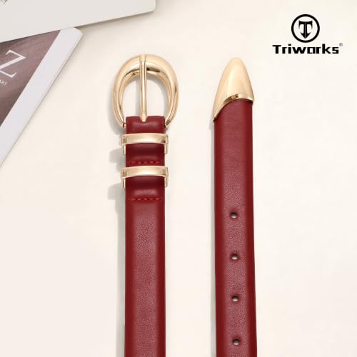 Image of TRIWORKS Women Belt for Jeans Pants Fashion Ladies Faux Leather belt