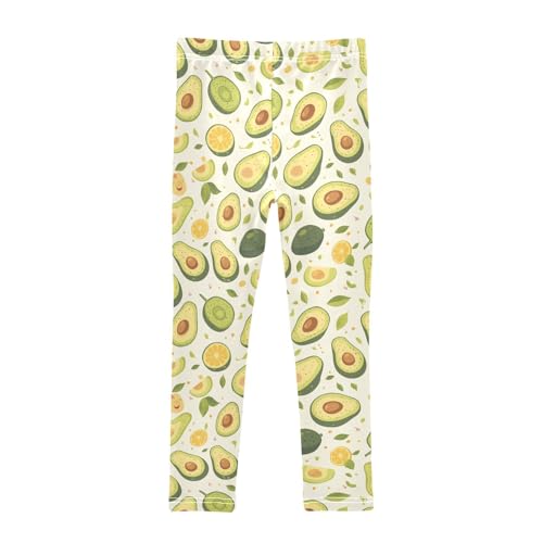 KLL Avocado Fruit Little Girls Leggings Stretch High Waisted Workout Pants Running2
