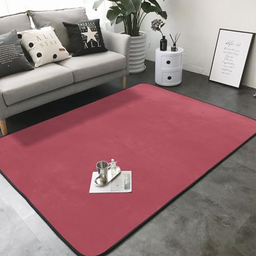 Tapis imprimé rose clair grand format 203 x 147 cm table basse - 3
