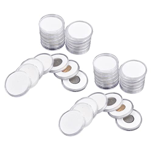 Boîtes à monnaie de 46 mm Boîte de rangement ronde plastique transparent capsule collection 120x