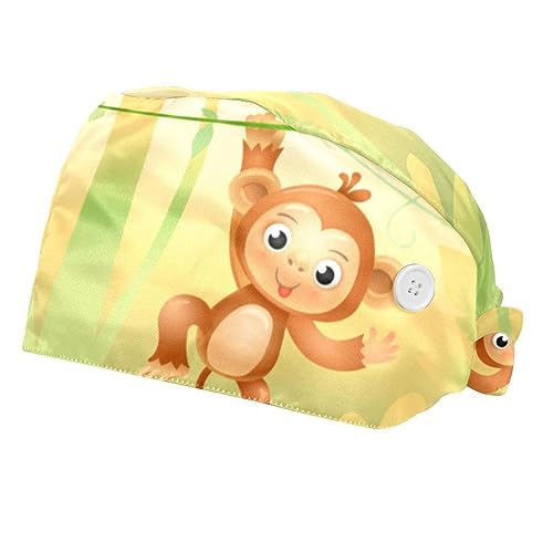 Chapeaux de travail ajustables VERED 2 pièces avec bandeau anti-transpiration motif singe
