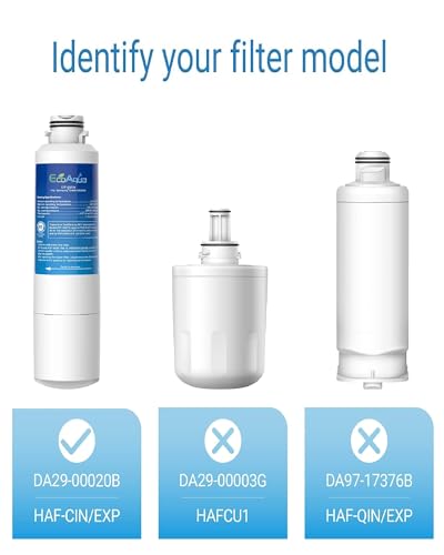 Image of EcoAqua EFF-6027A Replacement Filter, Compatible with Samsung DA29-00020B, DA29-00020A, HAF-CIN /EXP, 46-9101 Refrigerator Water Filter, 3 Pack