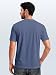 Neverless® Herren T-Shirt Frontprint Line-Art Berge Wandern Natur Outdoor Fashion Streetstyle Denim-Blue M