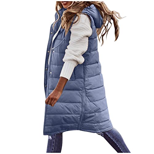 Gilet en duvet pour femmes coupe-vent contre le froid avec poches zippées