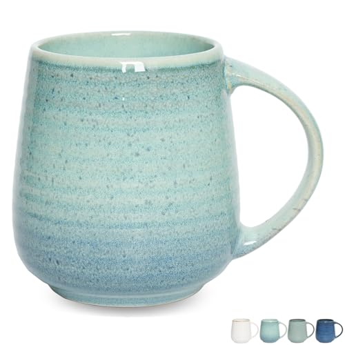 Bosmarlin Extra Large Ceramic Coffee Mug, 22 Oz, Dishwasher And Microwave Safe, Oversized Big Tea Cup (Pale Green)
